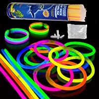 Paquete de Fiesta de 100 barritas Luminosas con 100 Conectores 7 Colores Barras Luminosas fluorescentes 20cm Glow Sticks…